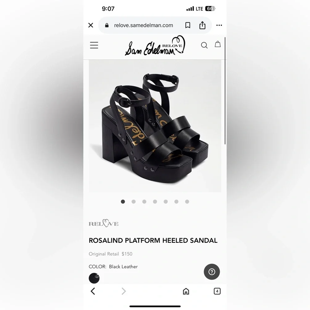 Sam Edelman Black Leather Platform Sandals